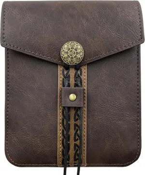 Medieval Faux Leather Belt Bag, Portable Vintage Leather Waist Bag, Renaissance Belt Bag for Halloween, Cosplay