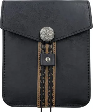 Medieval Faux Leather Belt Bag, Portable Vintage Leather Waist Bag, Renaissance Belt Bag for Halloween, Cosplay