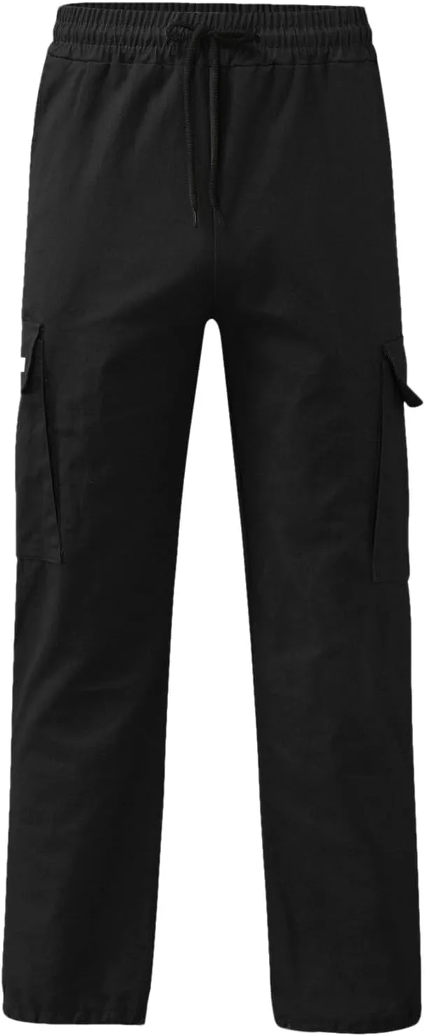 Mens Cargo Pants Casual Joggers Hiking Pants Loose Straight Athletic Workout Sweatpants with Pockets