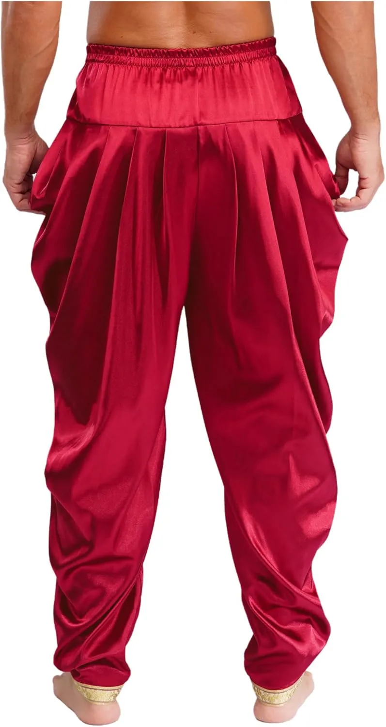 Men's Casual Harem Pants Palazzo Trousers Tribal Arabic Halloween Cosplay Pants Hippie Trousers