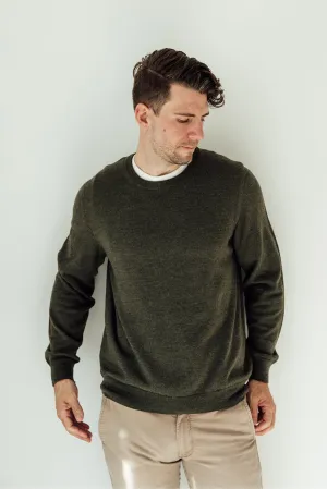 Mens Classic Merino Crew - Pine