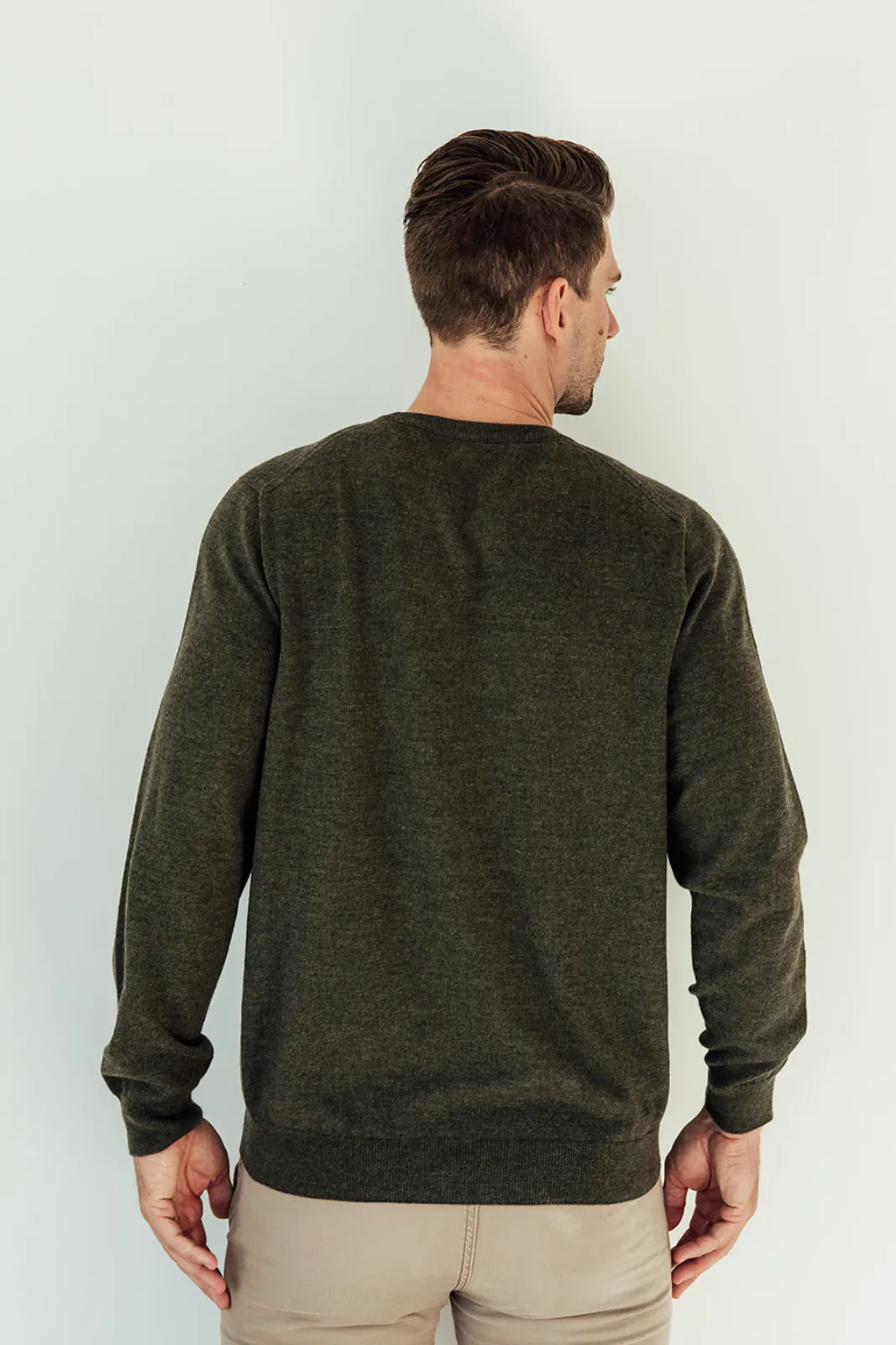 Mens Classic Merino Crew - Pine