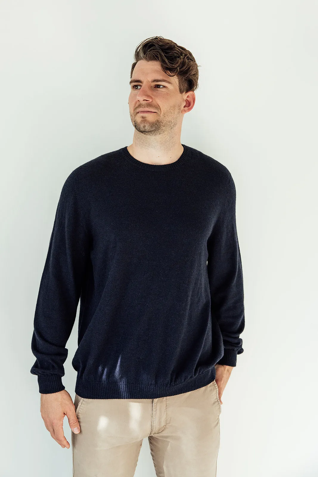Mens Classic Merino Crew - Wakatipu Blue
