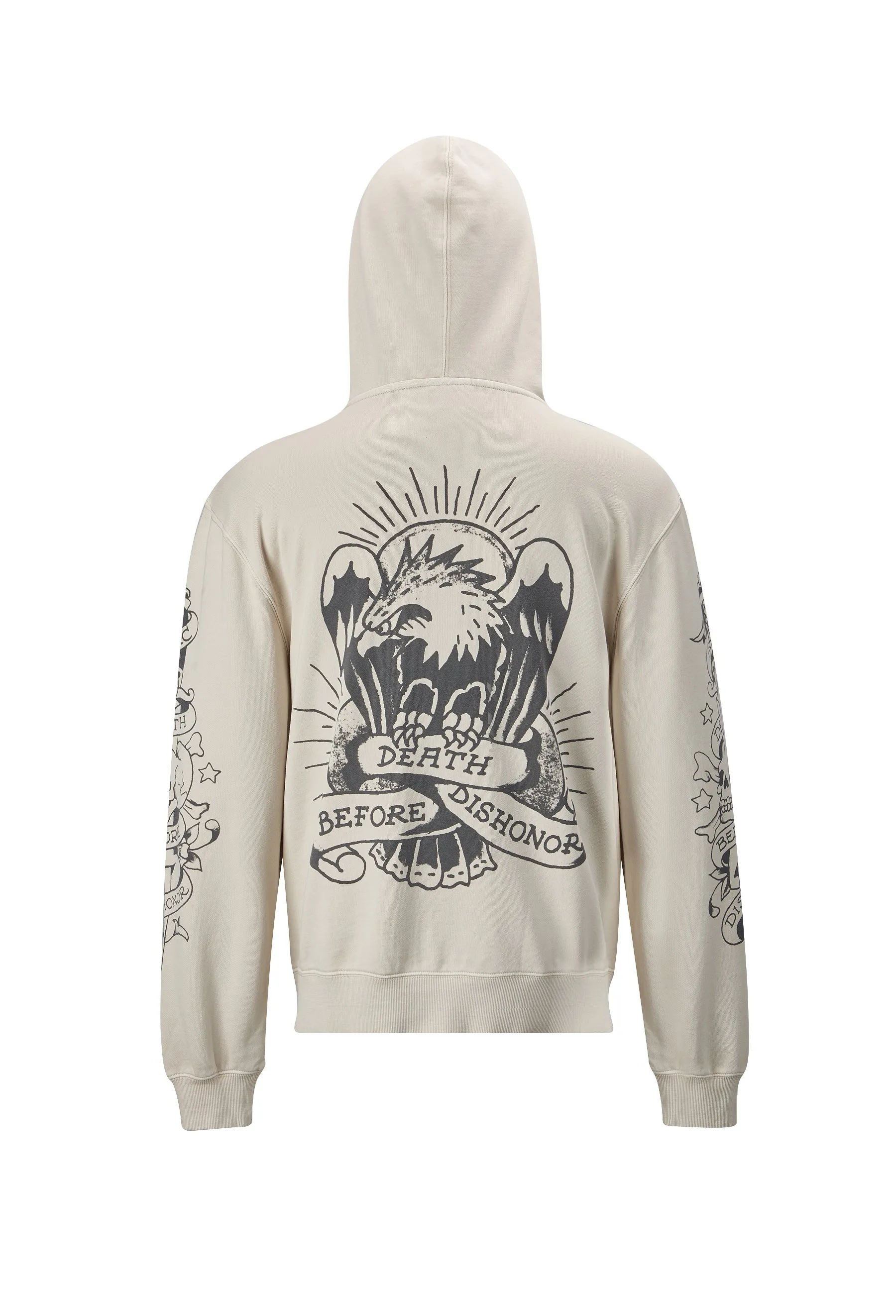 Mens Death-Before Mono Hoodie - White
