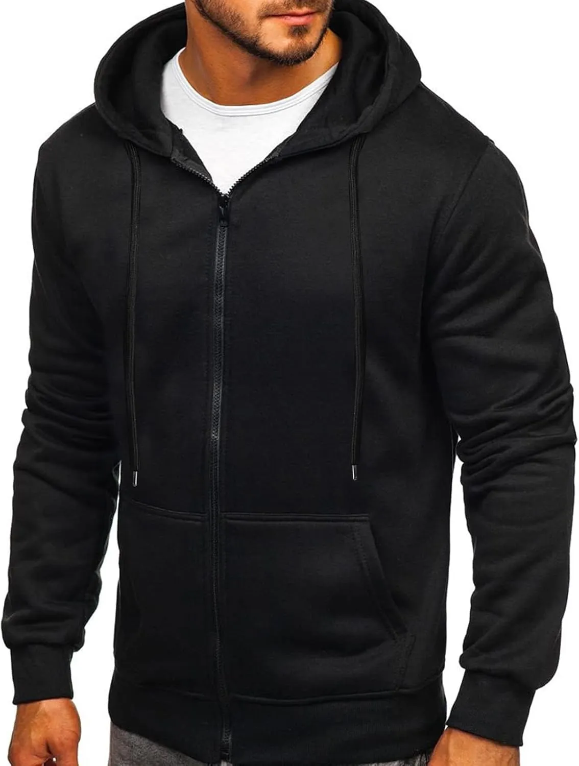 Men's Hooded Fleece Sweatshirt Hooded Shirt Sweat Men Luxury Hoodie With Zip Pockets Men's Hooded Fleece Sweatshirt