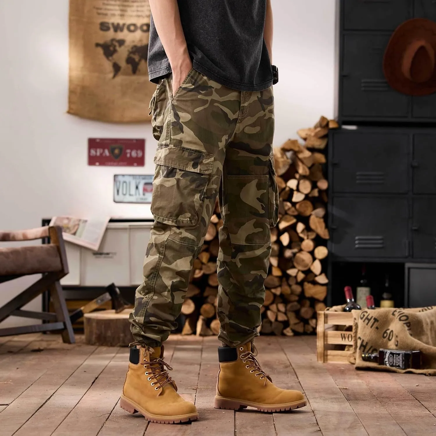 Men's Tactical Pants Ripstop Cargo Pants Lightweight Work Hiking Trousers Outdoor Pockets Fishing Military Pants