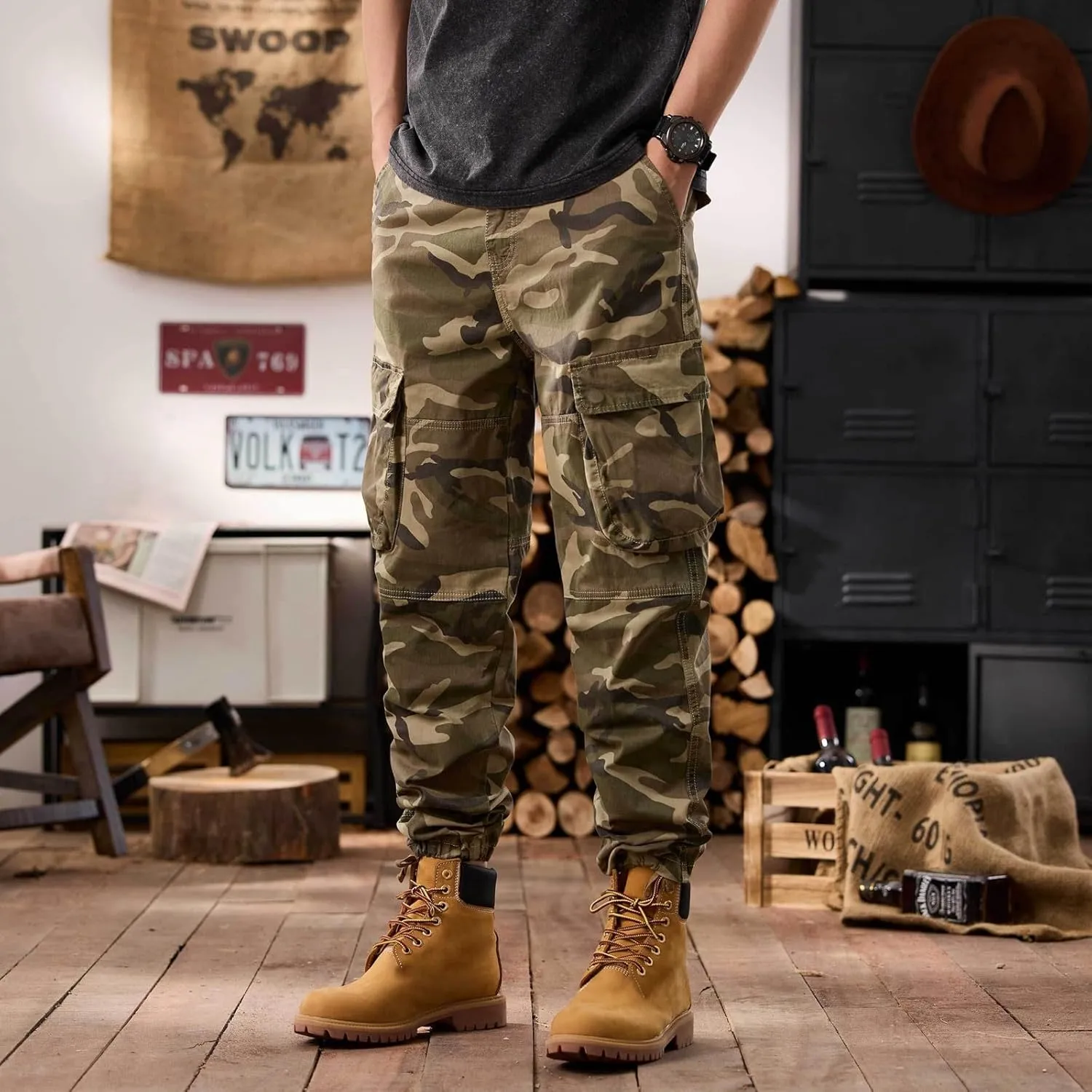 Men's Tactical Pants Ripstop Cargo Pants Lightweight Work Hiking Trousers Outdoor Pockets Fishing Military Pants