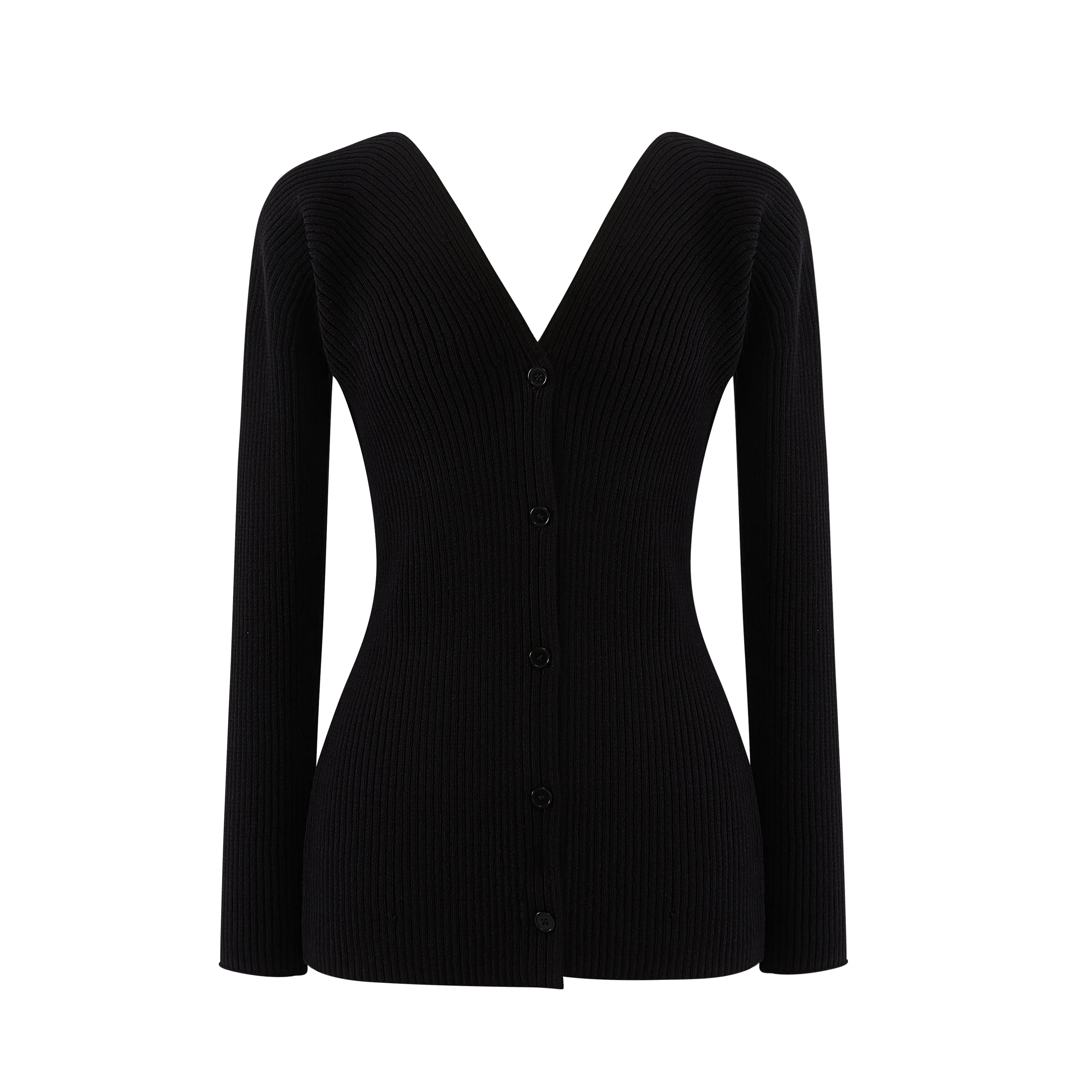 Merino Deep V Knit Cardigan