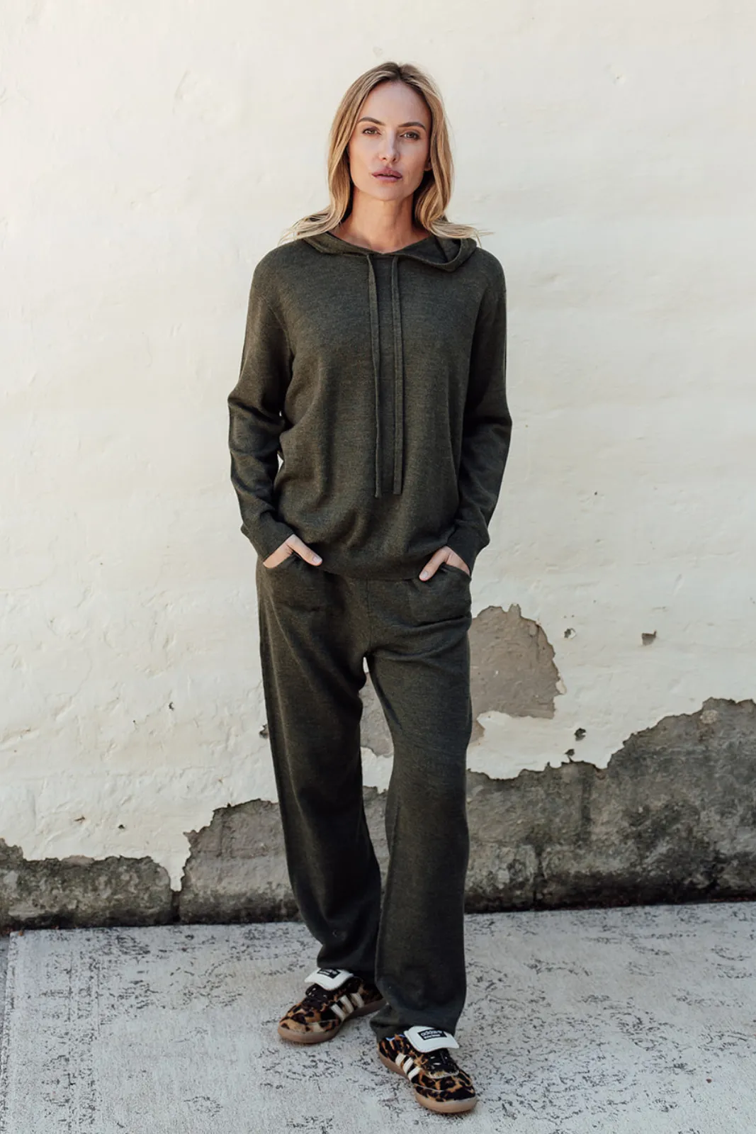Merino Hoodie - Pine