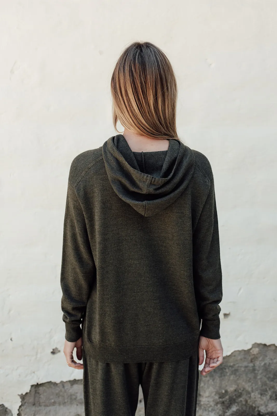 Merino Hoodie - Pine
