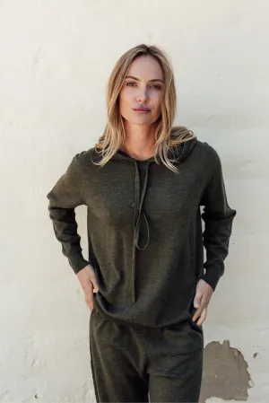 Merino Hoodie - Pine