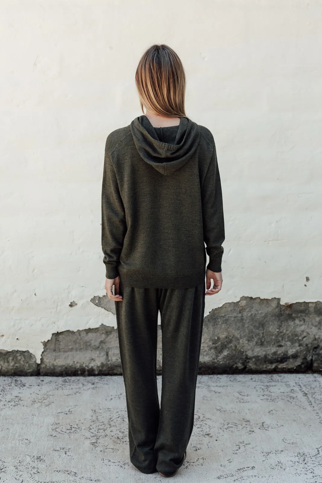 Merino Hoodie - Pine