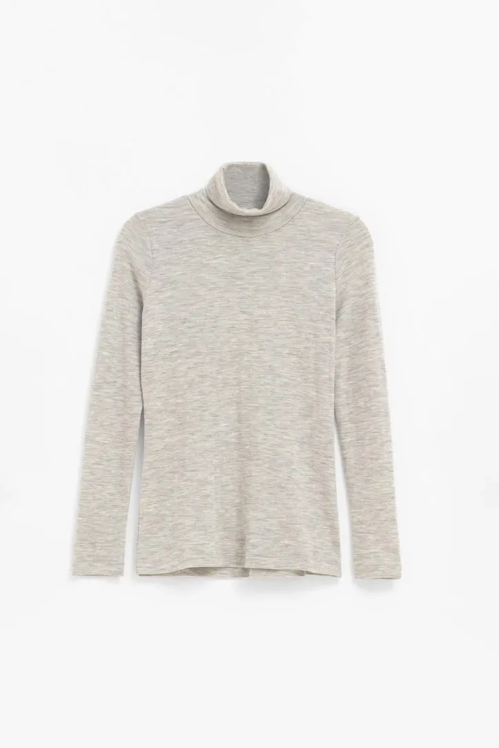 MERINO LONG SLEEVE SKIVVY - Grey