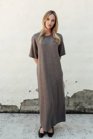 Merino T-Shirt Dress - Cinnamon