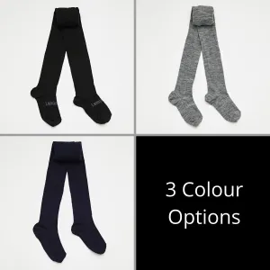 Merino Wool Flat Knit Plain Tights Navy