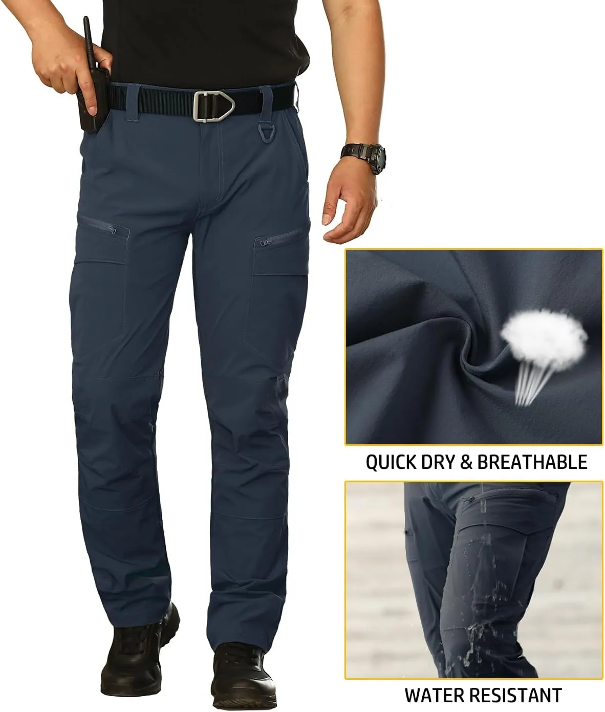 NAVEKULL Men's Lightweight Tactical Hiking Pants Quick Dry Stretch Multi-Pockets Outdoor Work Cargo Pants