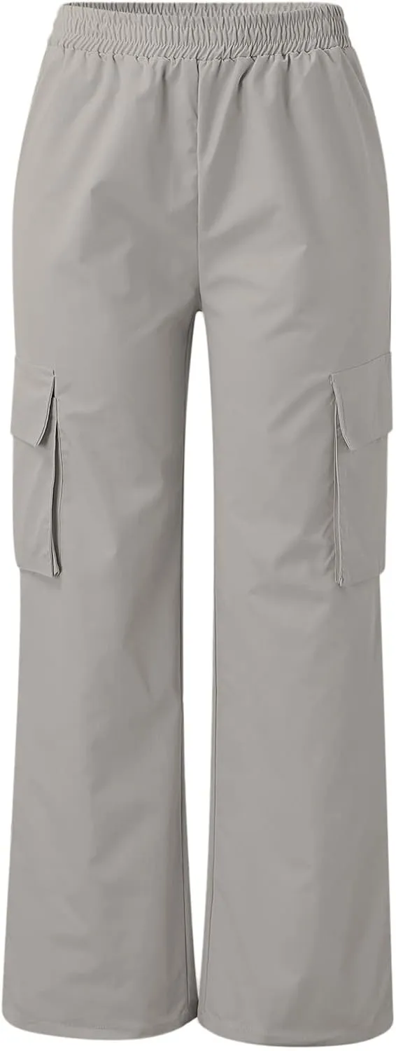 ODIZLI Women's Cargo Pants Casual Loose High Waisted Straight Leg Baggy Pants Trousers with Pockets