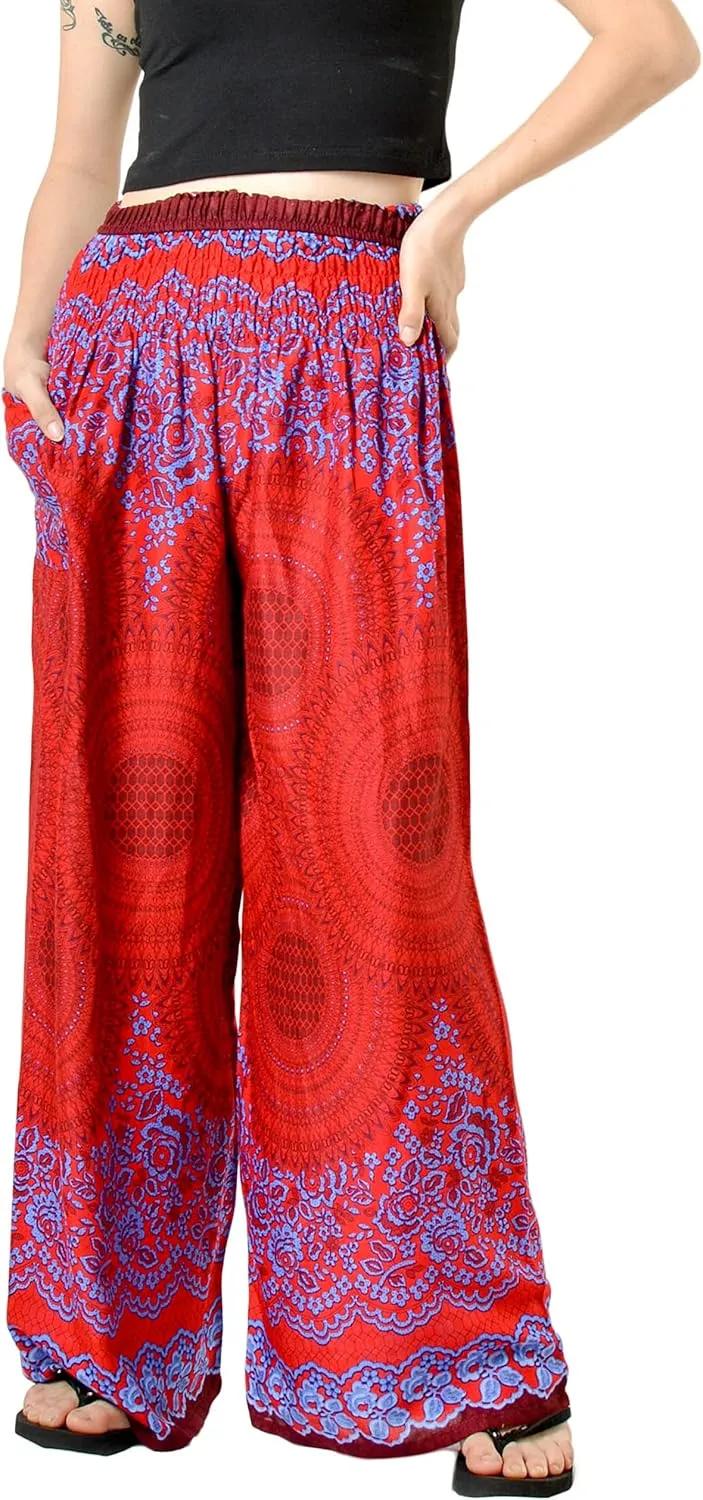 Orient Trail Open Ankle Wide Leg Harem Pants with Pocket -Yoga Flowy Pants for Women US Size 0-24