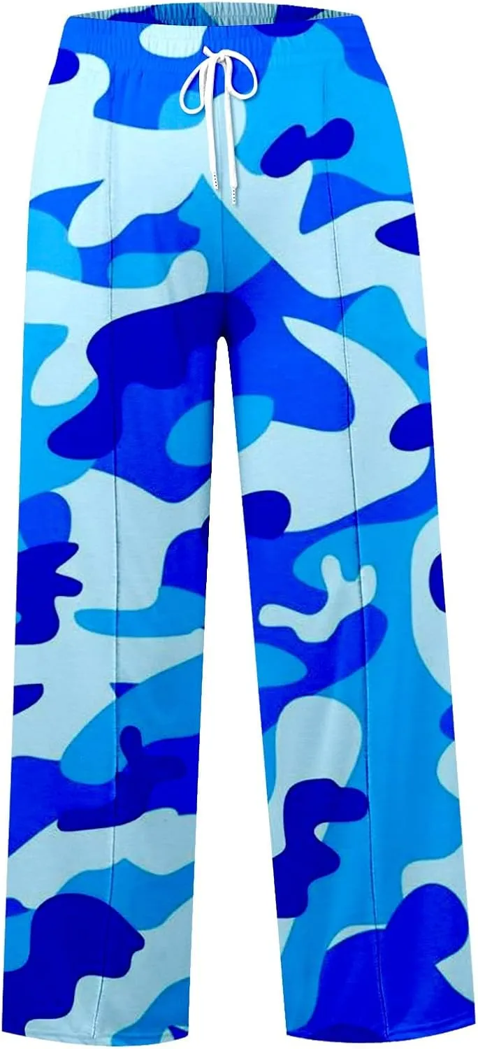 Pants for Women, High Waisted Wide Leg Summer Straight Linen Pants Sweatpants