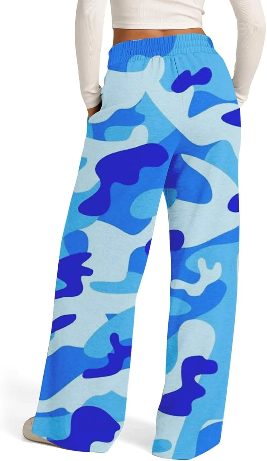 Pants for Women, High Waisted Wide Leg Summer Straight Linen Pants Sweatpants