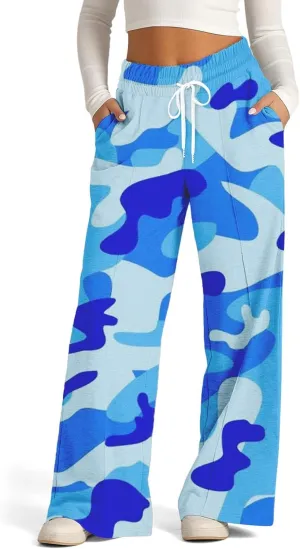 Pants for Women, High Waisted Wide Leg Summer Straight Linen Pants Sweatpants