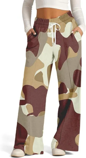 Pants for Women, High Waisted Wide Leg Summer Straight Linen Pants Sweatpants