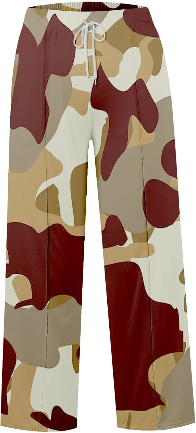 Pants for Women, High Waisted Wide Leg Summer Straight Linen Pants Sweatpants