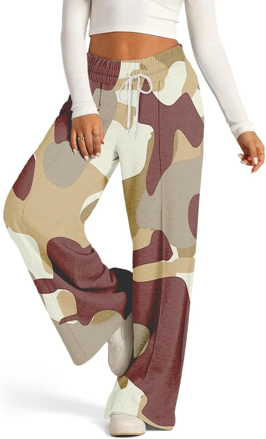 Pants for Women, High Waisted Wide Leg Summer Straight Linen Pants Sweatpants