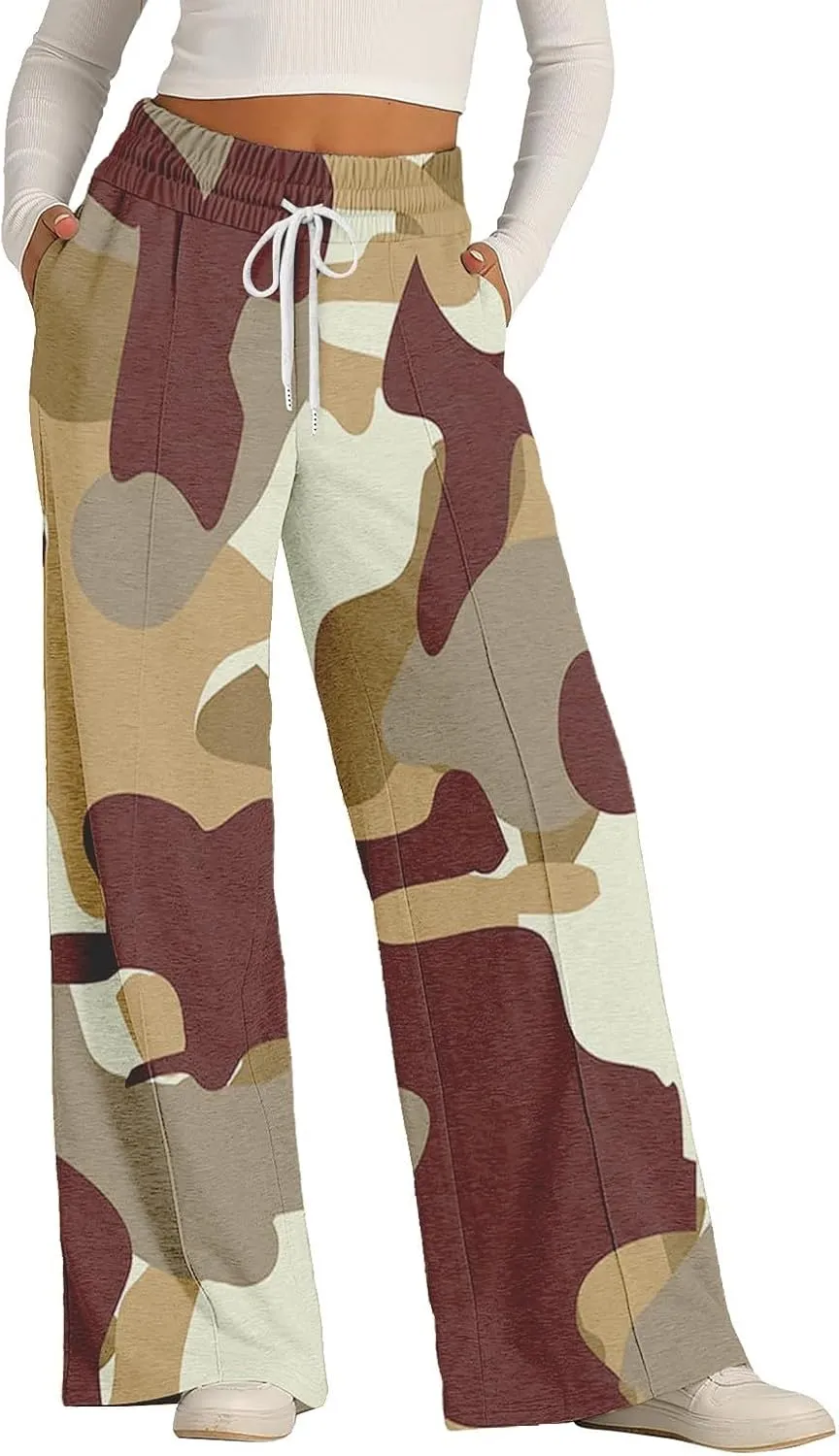 Pants for Women, High Waisted Wide Leg Summer Straight Linen Pants Sweatpants