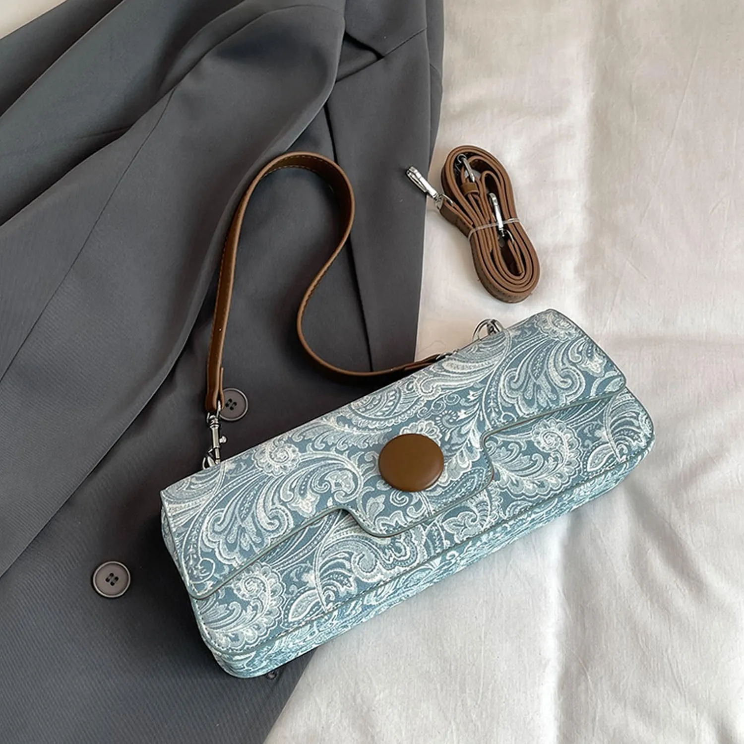 PU Leather Fashion Handbag Evening Clutch Shoulder Bag Vintage Crossbody Bag Clutch Purses for Women.
