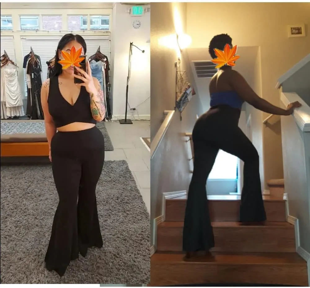 RITERA Plus Size Pants for Women Long Flared Pants Oversized Boot Cut Leggings Tummy Control Bell-Bottoms Basic Tight