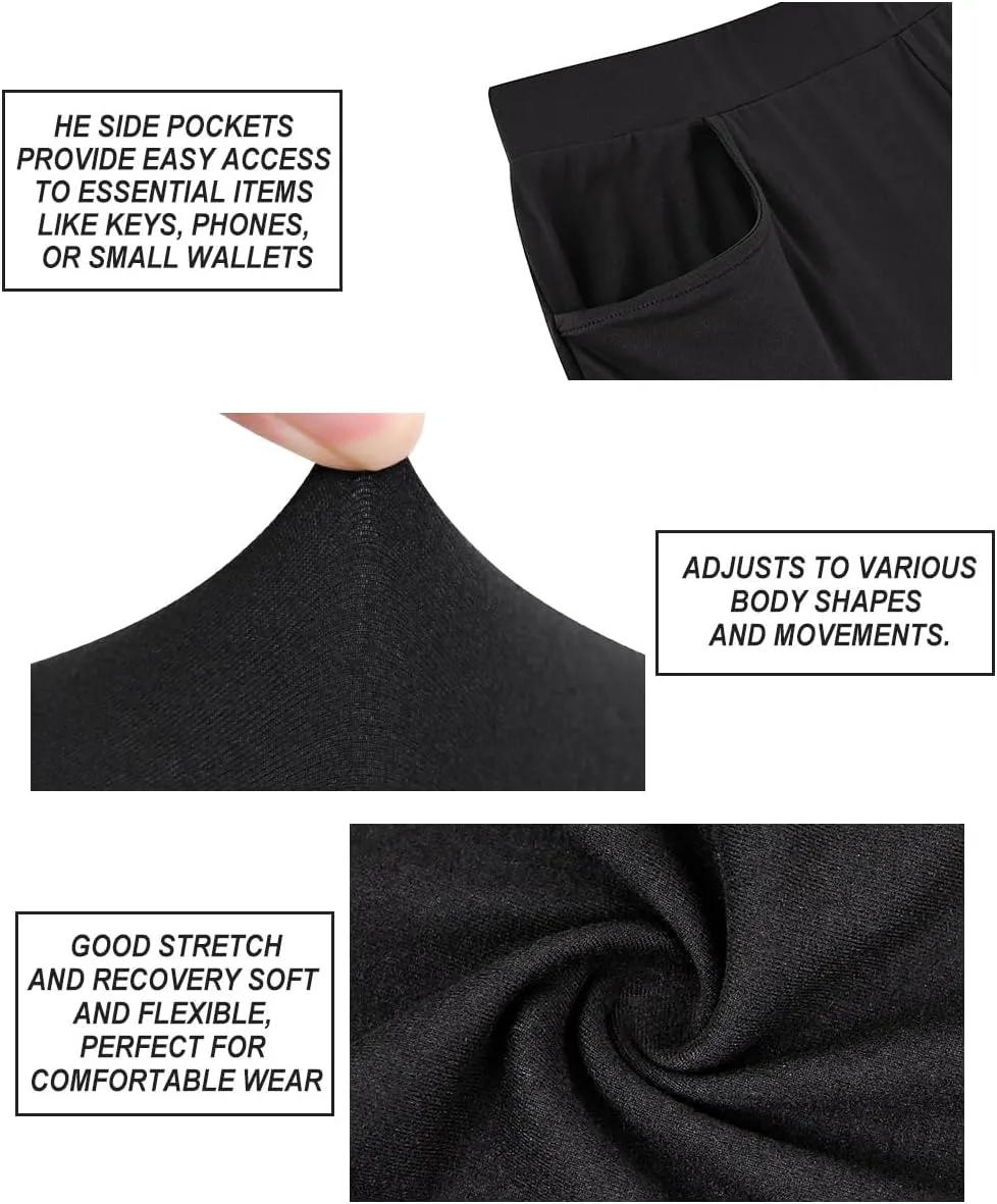 RITERA Plus Size Pants for Women Long Flared Pants Oversized Boot Cut Leggings Tummy Control Bell-Bottoms Basic Tight