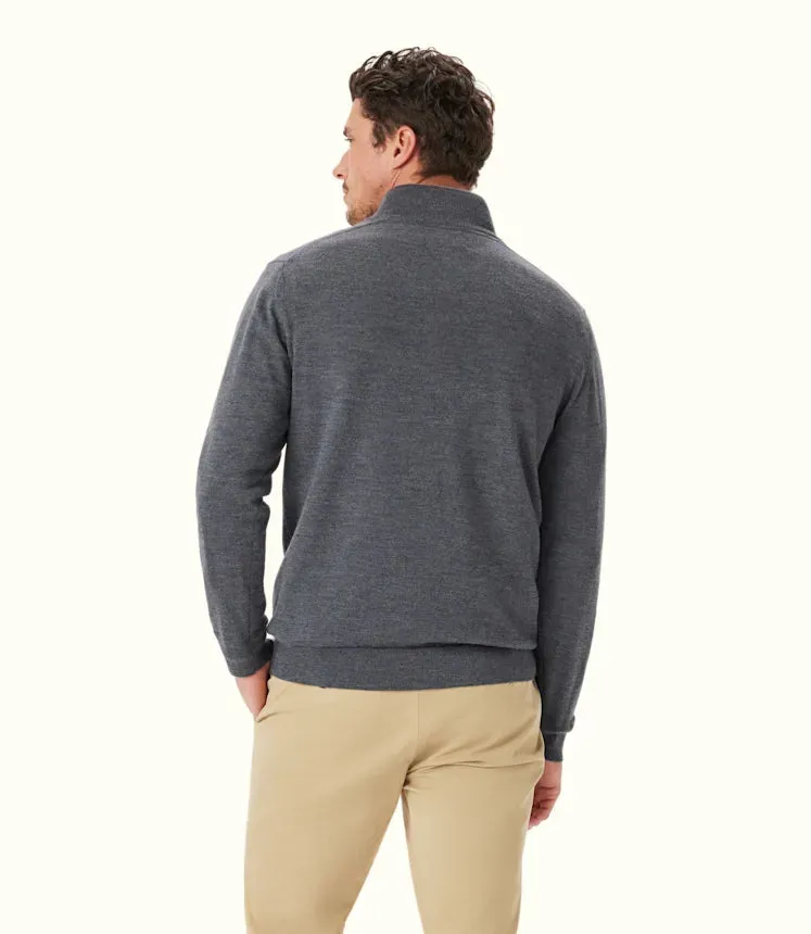 R.M.Willams Ernest 1/4 Merino Knit Sea Mist