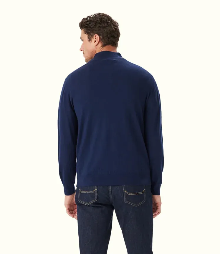 R.M.Willams Ernest 1/4 Zip Merino Knit Navy