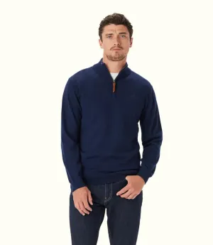 R.M.Willams Ernest 1/4 Zip Merino Knit Navy
