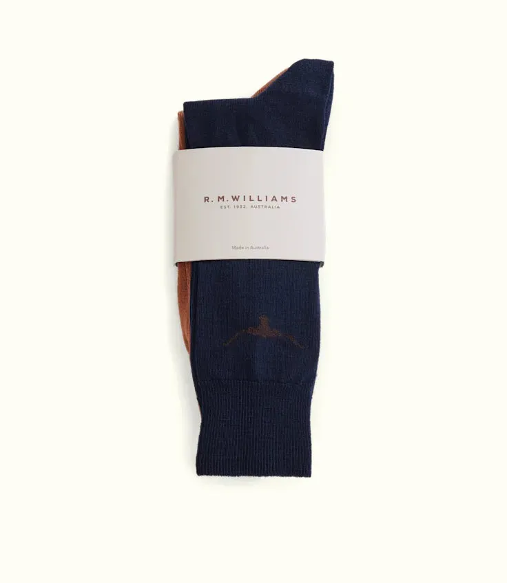 R.M.Willams Longhorn Socks 3 pack Mocha Indigo