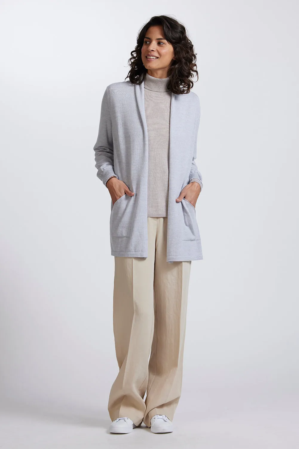 Royal Merino Open Front Long Cardigan RM2455