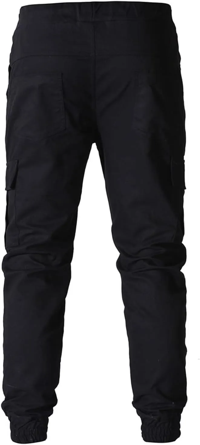 sdbrld Cargo Pants For Men Mens Outdoor Hiking Joggers Pants Solid Casual Mid Waist Drawstring Cargo Pants with Pockets