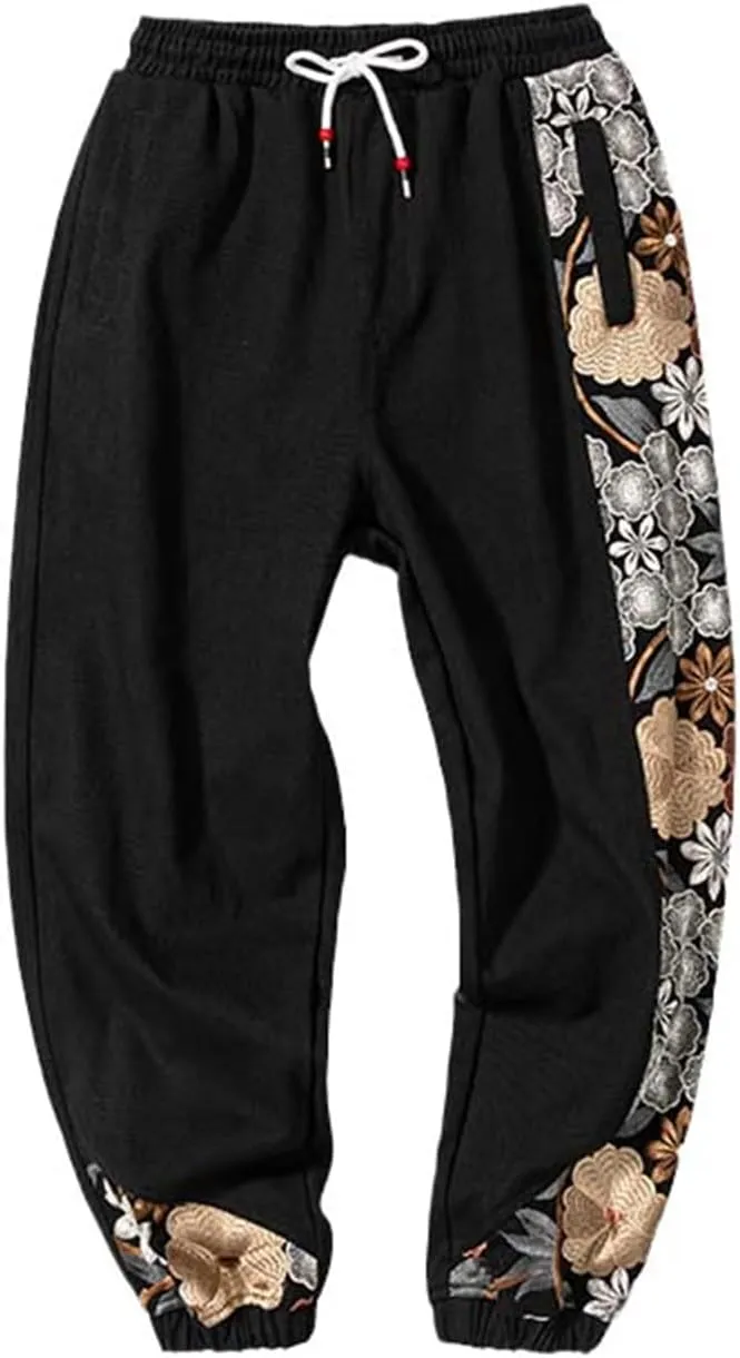 Spring Autumn Embroidery Patchwork Harem Trousers,Casual Pants,Harajuku Joggers