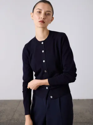 Sylvia Merino Cardigan - Navy