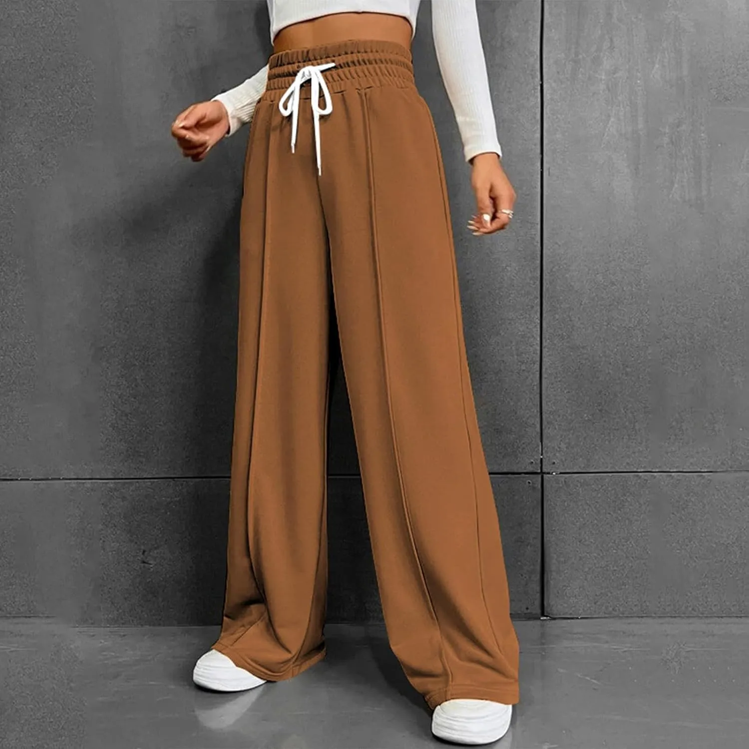 Wide Leg Sweatpants Women Trendy High Waisted Straight Leg Sweatpant for Women Lounge Workout Baggy Stretch Sweatpant