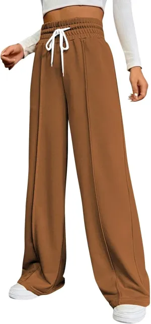 Wide Leg Sweatpants Women Trendy High Waisted Straight Leg Sweatpant for Women Lounge Workout Baggy Stretch Sweatpant