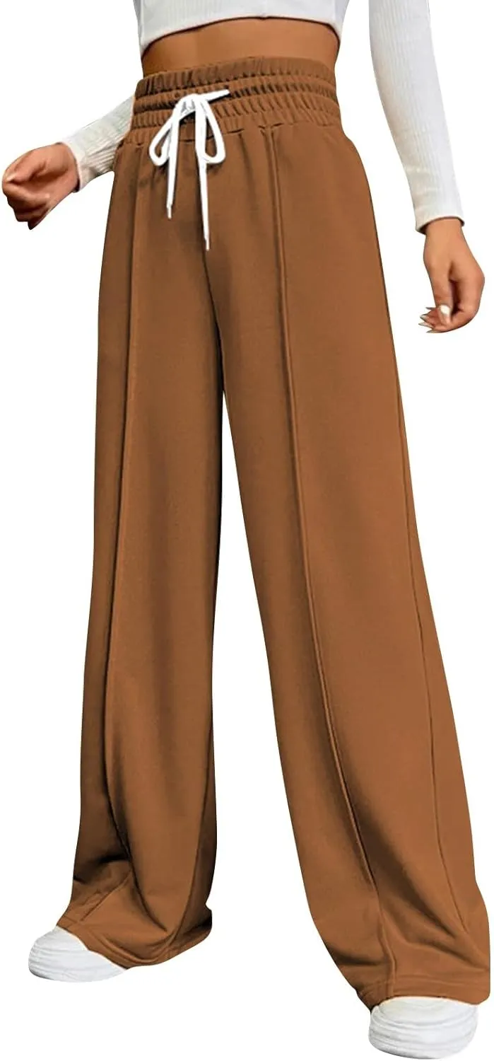 Wide Leg Sweatpants Women Trendy High Waisted Straight Leg Sweatpant for Women Lounge Workout Baggy Stretch Sweatpant