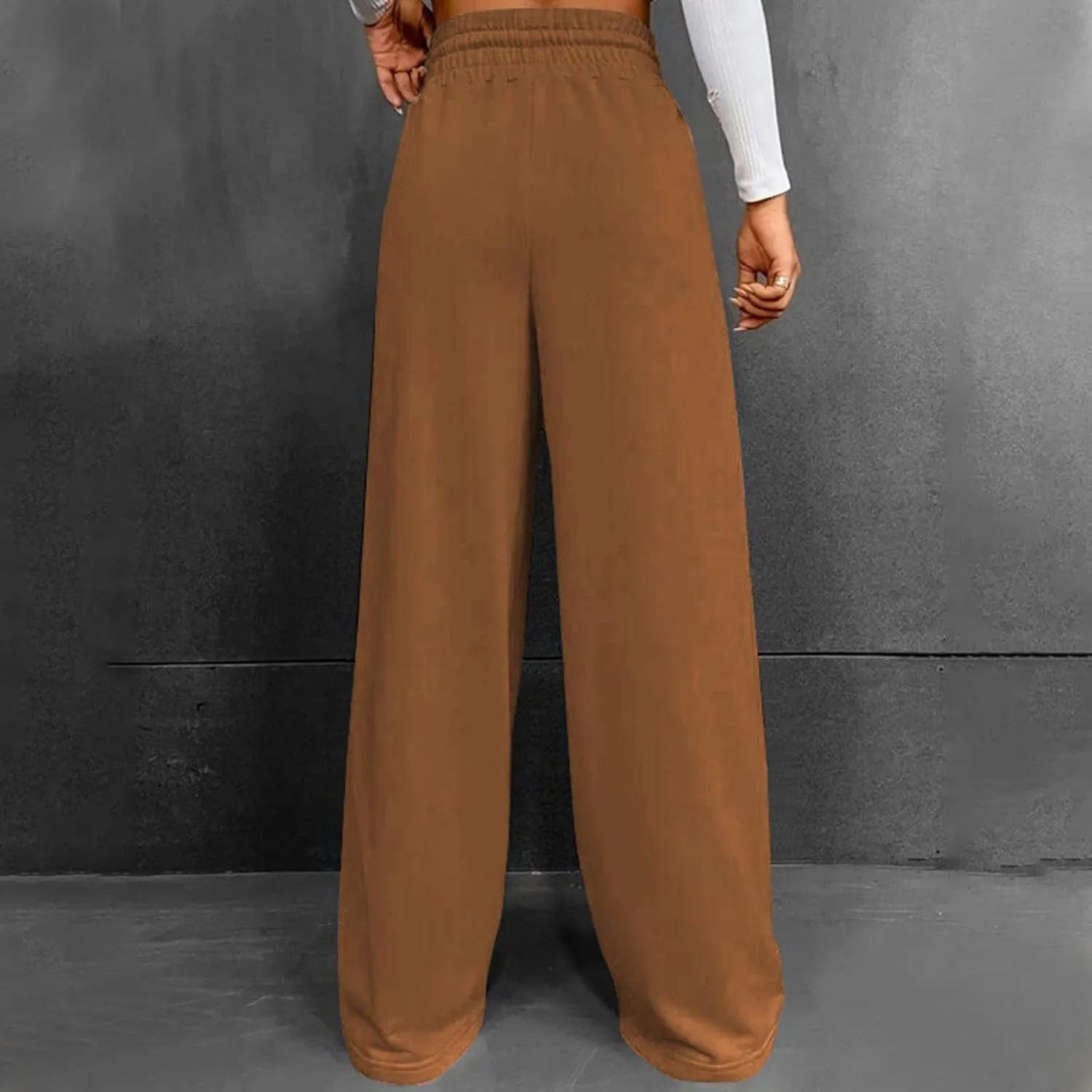Wide Leg Sweatpants Women Trendy High Waisted Straight Leg Sweatpant for Women Lounge Workout Baggy Stretch Sweatpant