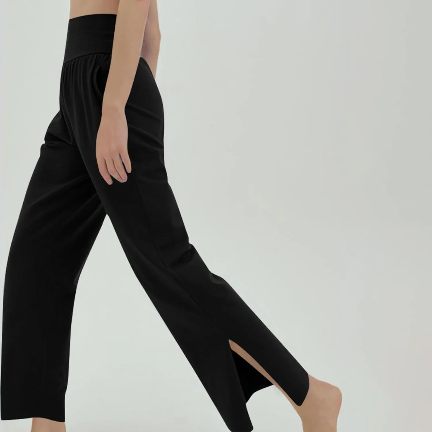 Women's 2024 Casual Solid Pants Fashion Elastic Waist Trousers with Pockets High Waist Leggings Lounger Sweatpants