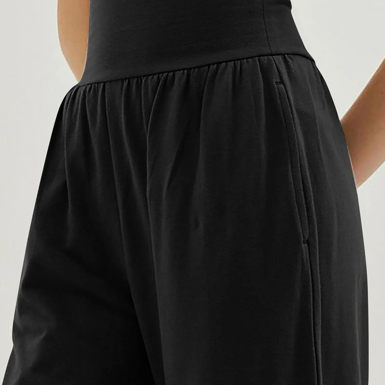 Women's 2024 Casual Solid Pants Fashion Elastic Waist Trousers with Pockets High Waist Leggings Lounger Sweatpants