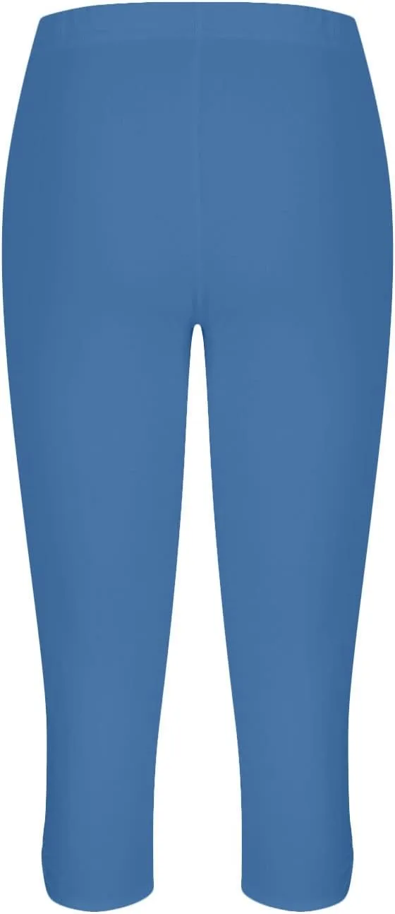 Womens Capri Leggings Summer Plus Size Capris Workout Yoga High Waisted Capri Pants Casual Pull On Capris with Pockets