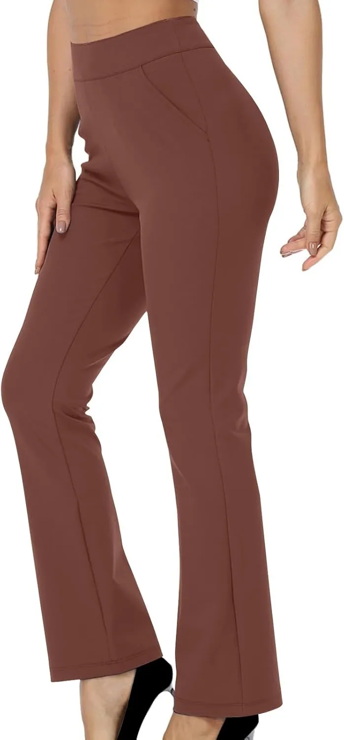 Womens Flare Yoga Leggings Bootcut Leggings Dress Pants Business Casual Pants High Waist Trousers Work Office Pants