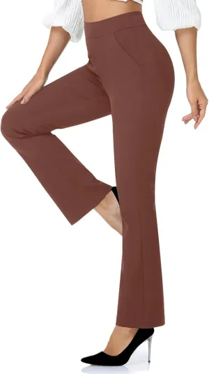 Womens Flare Yoga Leggings Bootcut Leggings Dress Pants Business Casual Pants High Waist Trousers Work Office Pants