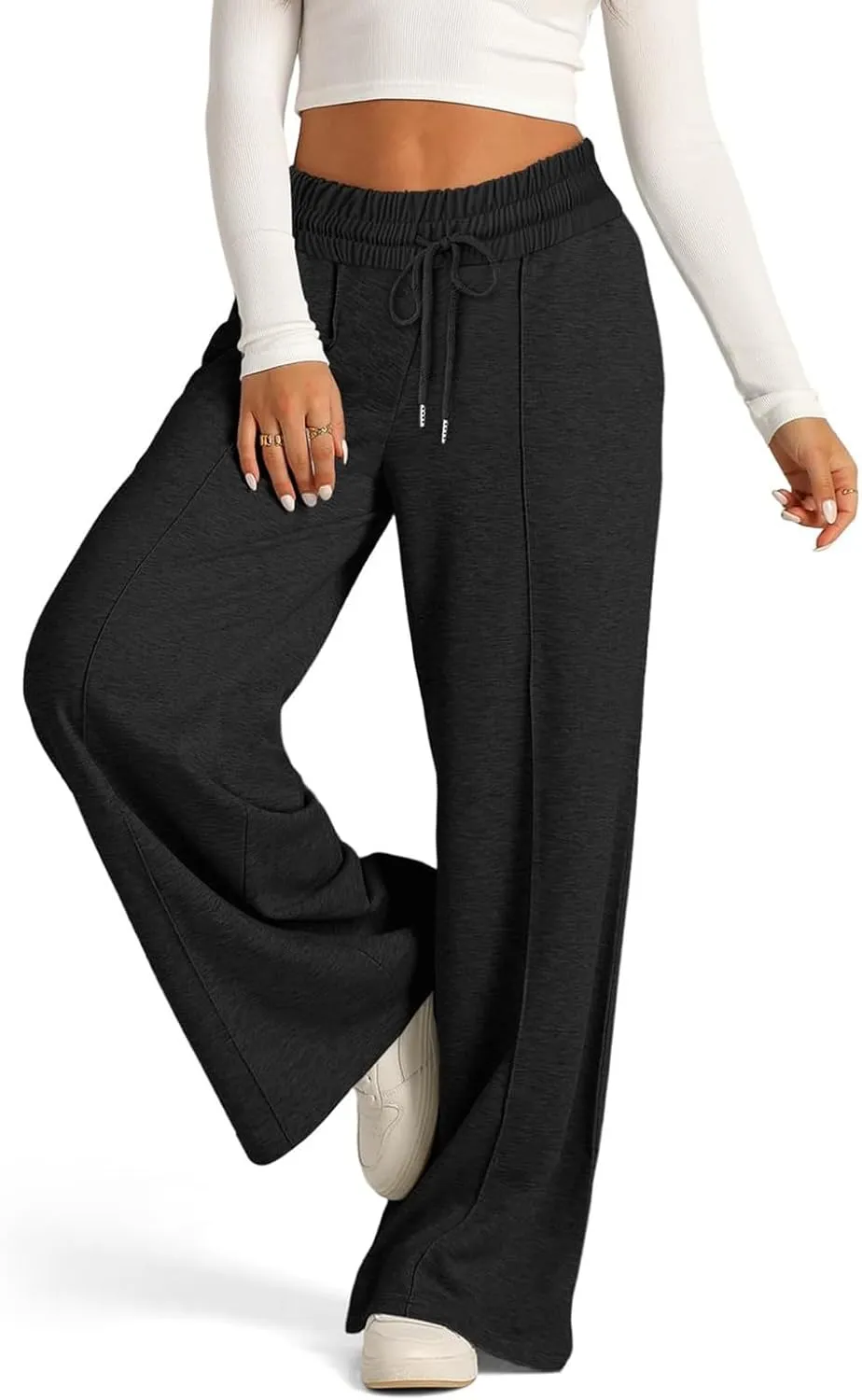 Women's Pants, Linen Pants Summer High Waisted Straight Leg Wide Lightweight Loose